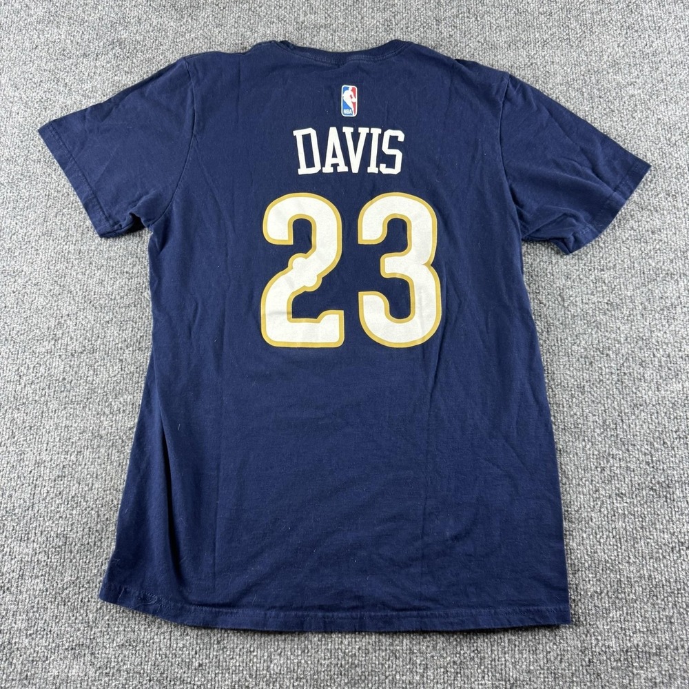 New Orleans Pelicans Shirt Mens Medium Blue NBA Basketball Adidas Davis 23 Tee